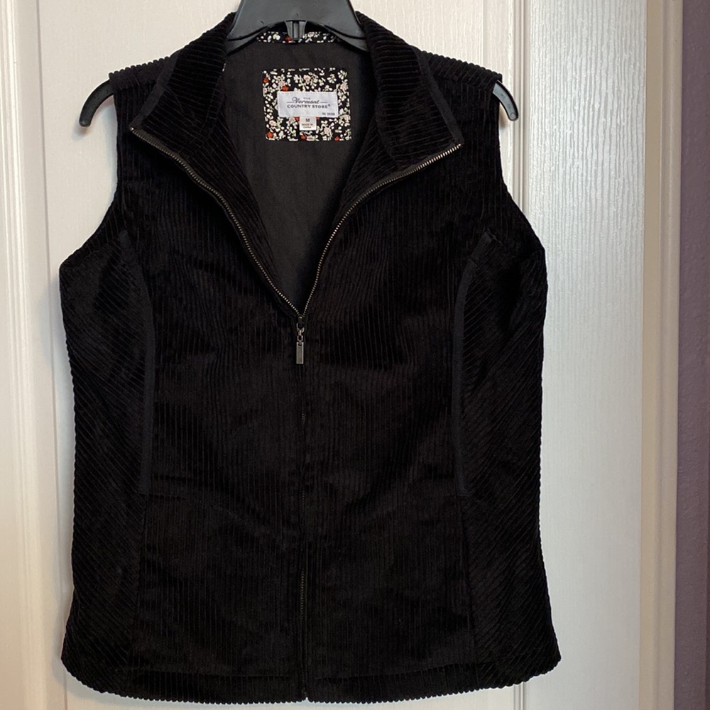 The. Vermont Country Store size medium black corduroy vest.